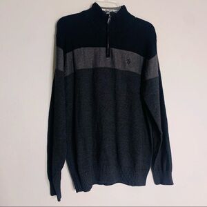 US polo ASSN men’s size large cotton acrylic 1/4 zip pullover sweater